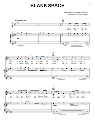 Taylor Swift Blank Space Partition Piano Voix Guitare Melodie Main Droite Plus De 70 000 P Partitions A Imprimer Partition Musicale Partitions Gratuites