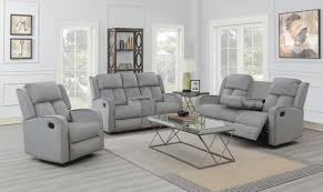 Grey fabric living room sofa; K Living Hillsdale Velvet Suede Fabric Recliner Sofa Set In Grey Walmart Canada