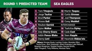 #nrl grand final #manly sea eagles #sydney roosters #nrl #national rugby league. Manly Sea Eagles 2020 Round 1 Predicted Team Nrl