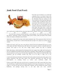 Junk Food Fast Food Healthy Food Essay Health Essay Healthy And Unhealthy Food