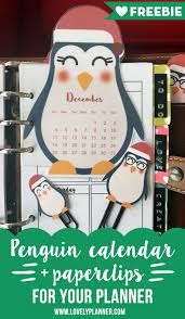 Penguin Calendar Divider Paperclips Free Planner Printable Blank Version Lovely Planner Paper Clip Free Planner Planner