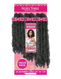 Use shine n jam to sleek down the roots of your hair and to get a proper hold. Janet Collection Crochet Braids Nala Tress 3x Butterfly Locs 3 Pcs 10 12 14