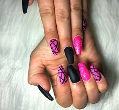 Check out this nail art tutorial video to learn how to create a hot pink and black nail art design. Hot Pink Nails Hot Pink Nails Pink Nails Black Nail Designs