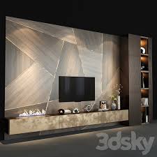 3d Models Tv Wall Tv Wall Set 140 In 2020 Tv Cabinet Wall Design Luxury Living Room Design Living Room Tv Unit Designs