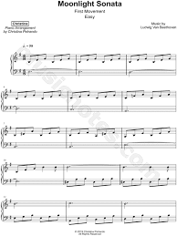 Choose between several difficulty levels, from beginner to expert. Christina Moonlight Sonata 1st Movement Easy Sheet Music Piano Solo In E Minor Download Print Sku Mn0200225