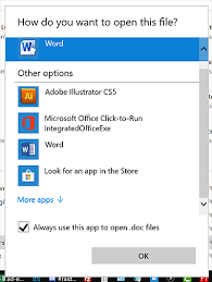 All versions of word can open.doc files. Windows 10 Change The Default Program For Opening Files Tech For Luddites