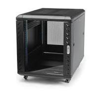 4-Post 12U Server Rack Cabinet, Lockable 19" Data Rack Cabinet for Computer  / AV / IT Equipment, Office / Home Network Rack with Casters & Adjustable  ...