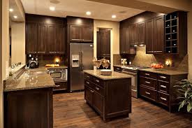 Possible Color Choice Brown Cabinets Wood Floor Granite Nice Color Combo Home Feng Shui Kitchen Brown Cabinets