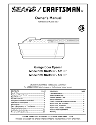 Enter the project name industrial garage door opener. Sears 139 18203sr 1 3 Hp Owner S Manual Manualzz