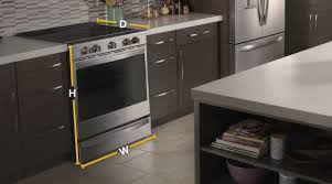 The island was stained a darker stain than the cabinets, which were natural because i wanted to go with a clean streamlined look. Stove Dimensions Standard Range Sizes Measurements Whirlpool