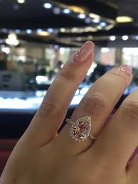 Please phone a diamond and jewelry expert and they will help you complete your perfect ring. 14k Rose Gold Natural Morganite And Diamond Halo Ring Pear Etsy
