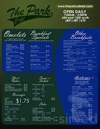 The food menu is eclectic and fun. The Park Cafe Menu In Salt Lake City Utah Usa