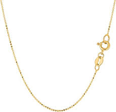 5 out of 5 stars. Amazon Com 14k Yellow Gold Diamond Cut Bead Chain Necklace 1 0mm 16 Chain Necklaces Jewelry