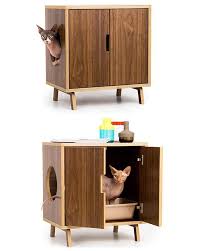 Mais Uma Ideia De Movel Para Esconder A Areia Do Bichano Esse Chama Mini Cabinet Da Marca Modernist Cat Ideiasdiferentes C Animais E Ideias Pets Caixa De Areia Caixa De