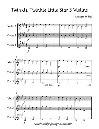 Violin Music Here Is An Easy Arrangement Of Twinkle Twinkle Little Star For 3 Violins Happy Music Making Violin Sheet Music Music Lessons Violin Music