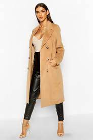Take your pick from our fresh edit of shapely long. Brushed Wool Look Double Breasted Coat Boohoo