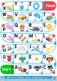These blocks, with graphic art, oversized letters, and words, are perfect for kids of all ages. A Z Upper Case Alphabet Esl Board Game Worksheet Free Esl Printable Worksheets Made B Esl Board Games Alphabet Games For Kindergarten Letter Games For Kids