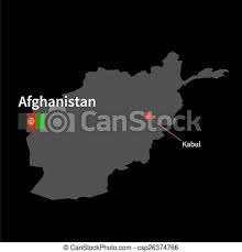 Kbl) situated in a distance of 16 km (9 miles) north of the city center. Detailed Map Of Afghanistan And Capital City Kabul With Flag On Black Background Canstock