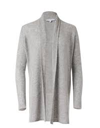 Heather Grey Essential Cashmere Cardigan White Warren