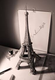 30 Of The Best 3d Pencil Drawings Desenhos A Lapis 3d Desenho 3d Torre Eiffel Desenho