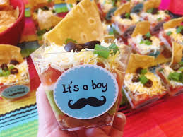 7 Layer Dip Party Cups Baby Shower Snacks Boy Baby Shower Snacks Dip Recipes Appetizers