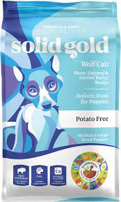 Out of more than 60 reviews on amazon, 63 percent gave it five stars, and another 17 percent gave it four stars. Solid Gold Wolf Cub Bison Oatmeal Puppy Formula Dry Dog Food 24 Lb Bag Chewy Com
