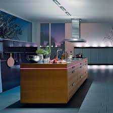 the warendorf moodlight concept emphasises the horizontal lines of an island unit with striking kitchen lighting design beautiful kitchens kitchen led lighting