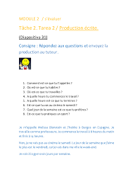 À force de croiser tel ou tel mot et de se l'accaparer pour son propre usage, on finit par l'ajouter à son vocabulaire courant. Doc Tache 2 Tarea 2 Production Ecrite Diapositiva 31 Mel Mel Academia Edu
