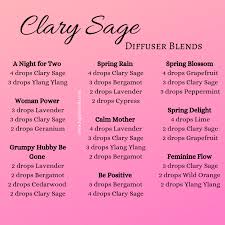 Clary Sage Diffuser Blends Diffuser Blends Essential Oil Diffuser Recipes Essential Oil Blends Roller