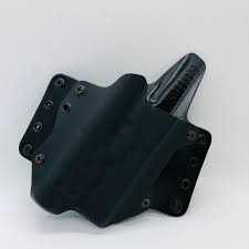 Blackpoint Tactical 101773 Leather Wing Light Mounted Owb 1 75 Holster For Glock 17 22 Black Color Right Handed Black Leather