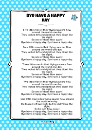 Bye Have A Happy Day Song Free Video Song Lyrics Activities Happy Days Song Have A Happy Day Free Song Lyrics