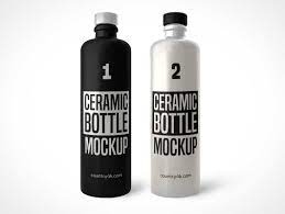 Download Straight Sided Ceramic Bottles Psd Mockup Psd Mockups