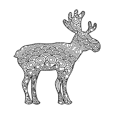 Shop with me on etsy link is in bio antler tattoos deer skull 58 free printable deer coloring pages in vector format easy to print from any device and automatically fit any deer coloring pages coloring. Drawing Zentangle For Deer Adult Coloring Page Stock Vector Illustration Of Antlers Coloring 110462556