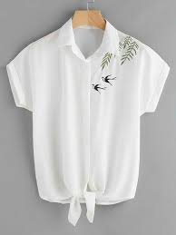 Camisetas Personalizadas Em Mogi Das Cruzes Pin De Maria Teresa Em Embroidery Em 2020 Camisa De Amarrar Na Frente Roupas Bordadas Camisas Bordadas