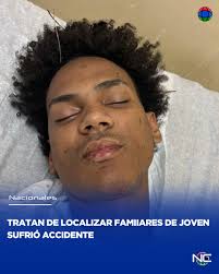 Este joven está ingresado en el Hospital Ney Arias Lora, tras sufrir un  accidente,su vehículo se incendió y perdió sus documentos. Familiares  dirigirse al Hospital Nelly Arias Lora, en la avenida Charles