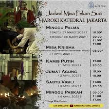 Ibadat tersebut bertujuan untuk memperingati yesus dan 12 muridnya yang melakukan perjamuan malam terakhir. Jadwal Pekan Suci Di Gereja Katedral Jakarta Sesawi Net