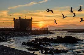 Beau Coucher Du Soleil Dans Le Port D'Essaouira Photo stock - Image du distance, médina: 149561712