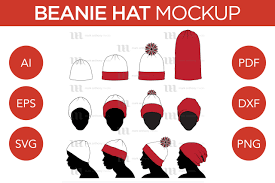 Download Beanie Hat Vector Template Mockup Graphic By Markanthonymedia Creative Fabrica SVG Cut Files