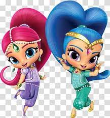 Two Pink And Blue Haired Girl Characters Wearing Traditonal Dress Nick Jr Television Show Ni Blue Haired Girl Girl Cartoon Characters Disney Girl Characters