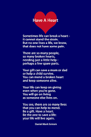 Have A Heart A Downloadable Poem About Organ Donation Daniel Mark Picture Poems
