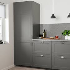 White kitchen wooden worktop grey tiles kitchen appliances tips. Axstad Dorr Morkgra 40x40 Cm Ikea Classic Kitchen Cabinets Open Plan Kitchen Living Room Kitchen Doors