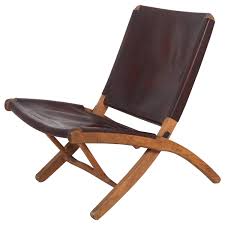 Italian Leather And Wood Folding Chair 1stdibs Com Leather Chair Wood Folding Chair Small Recliner Chairs