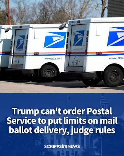 A federal judge blocked the U.S. Postal Service from carrying out its plan for President Donald Trump's mail ballot executive order, finding that the proposal violated a settlement in a 2020 lawsuit