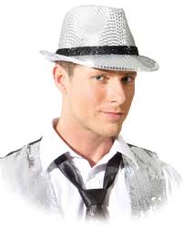 Chapeau à paillettes argenté Daniel Disco