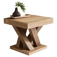 Square Oak Wood End Table With A Branching Base 256 Easy Diy Product End Tableconstruction Material Oak Wood Wood End Tables Diy Furniture Decor