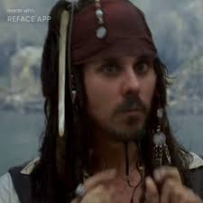 So this is apparently what Id look like as Captain Jack Sparrow. The app is  called reface.