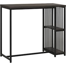 Maybe you would like to learn more about one of these? Homcom Industrial Style Steel Dining Bar Table W 2 Shelves Adjustable Feet