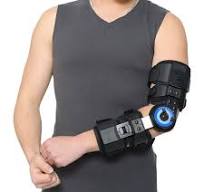Orthomen Hinged ROM Elbow Brace, Adjustable Post OP Elbow Brace Stabilizer  Splint Arm Injury Recovery Support After Surgery，Mam & Women(Left)
