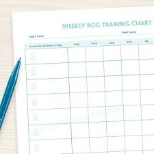 dog training weekly chart printable pdf 7 day week