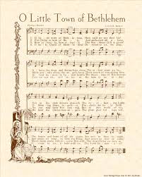 O Little Town Of Bethlehem Christian Heritage Hymn Sheet Music Vintage Style Natural Parchm Christmas Sheet Music Christmas Carols Lyrics Hymn Sheet Music